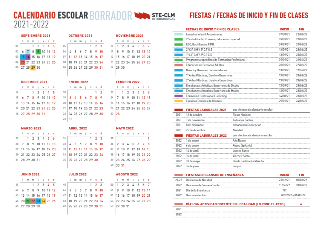 Calendario Escolar Castilla La Mancha 2023 Festivos Colombianos Imagesee 5803