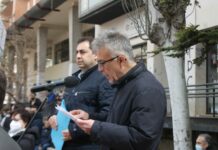 Francisco de los Cobos en un acto en defensa del tren convencional.