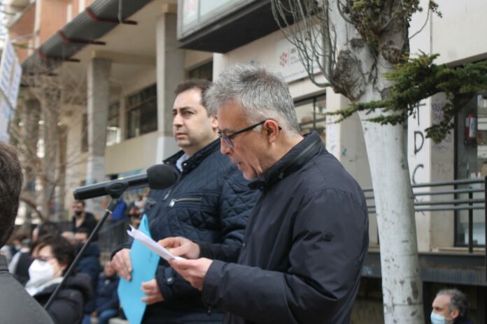 Francisco de los Cobos en un acto en defensa del tren convencional.